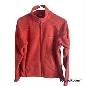 Columbia Coral Pink Full Zip Fleece Jacket Sweatshirt Small